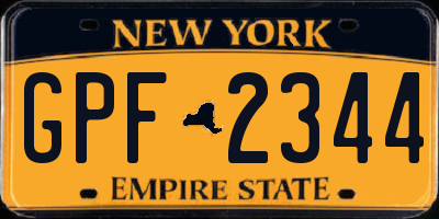 NY license plate GPF2344