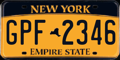 NY license plate GPF2346