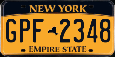 NY license plate GPF2348