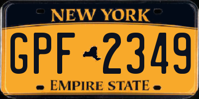 NY license plate GPF2349