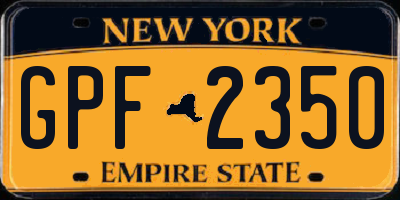 NY license plate GPF2350
