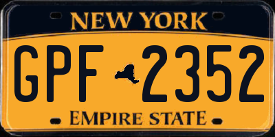 NY license plate GPF2352