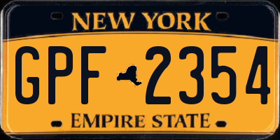 NY license plate GPF2354