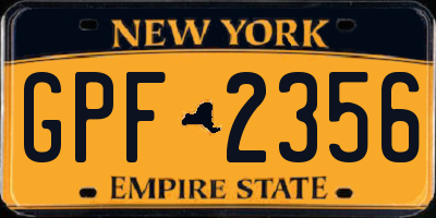 NY license plate GPF2356