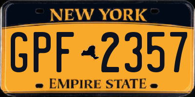 NY license plate GPF2357
