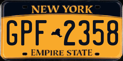 NY license plate GPF2358