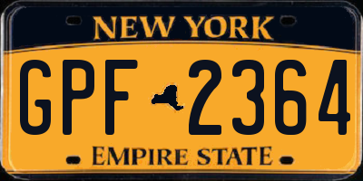 NY license plate GPF2364