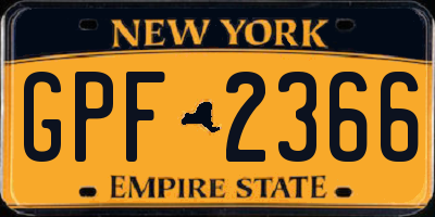 NY license plate GPF2366