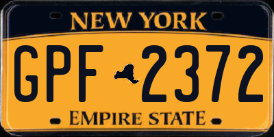 NY license plate GPF2372