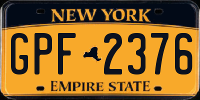 NY license plate GPF2376