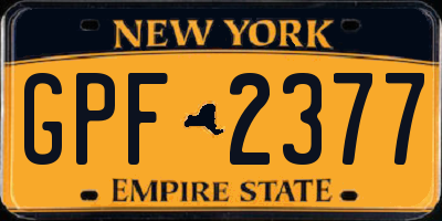 NY license plate GPF2377