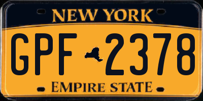 NY license plate GPF2378