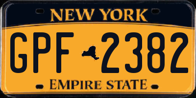 NY license plate GPF2382