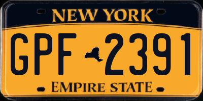 NY license plate GPF2391
