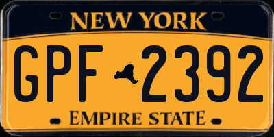 NY license plate GPF2392