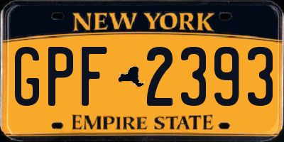 NY license plate GPF2393