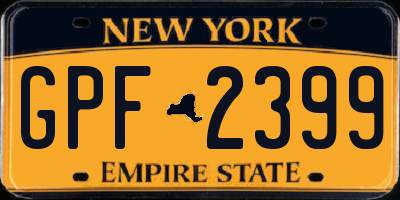 NY license plate GPF2399