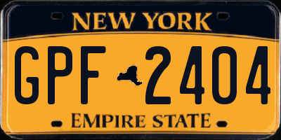 NY license plate GPF2404
