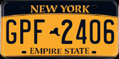 NY license plate GPF2406