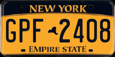 NY license plate GPF2408