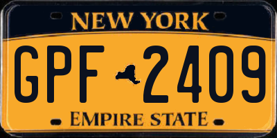 NY license plate GPF2409