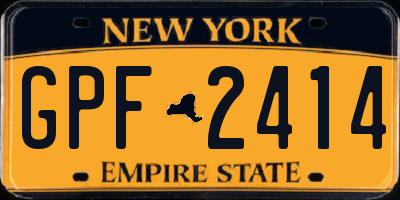 NY license plate GPF2414