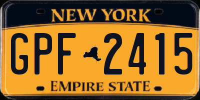 NY license plate GPF2415
