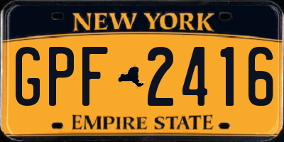 NY license plate GPF2416