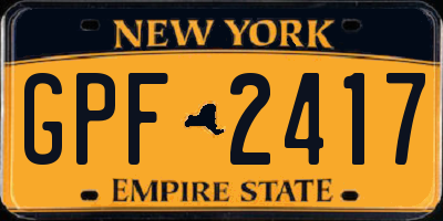 NY license plate GPF2417