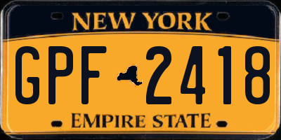 NY license plate GPF2418