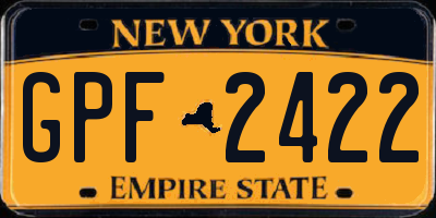 NY license plate GPF2422
