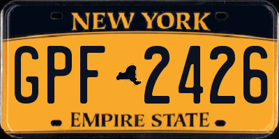 NY license plate GPF2426