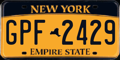 NY license plate GPF2429