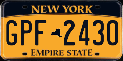 NY license plate GPF2430