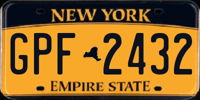 NY license plate GPF2432