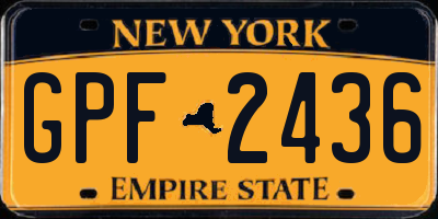 NY license plate GPF2436