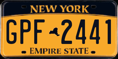NY license plate GPF2441