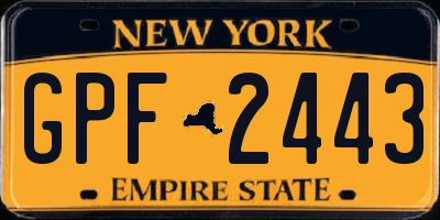 NY license plate GPF2443