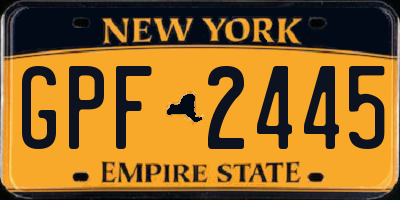 NY license plate GPF2445