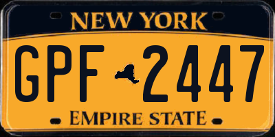 NY license plate GPF2447