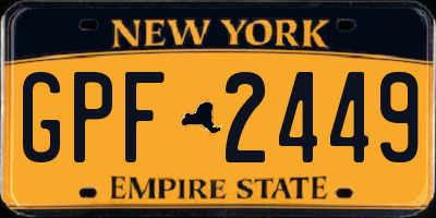NY license plate GPF2449