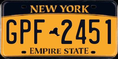 NY license plate GPF2451