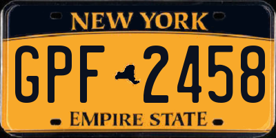 NY license plate GPF2458