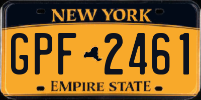 NY license plate GPF2461