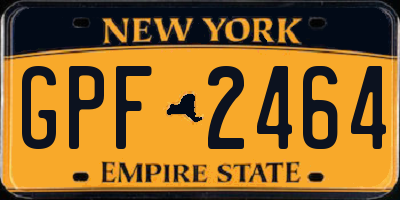 NY license plate GPF2464