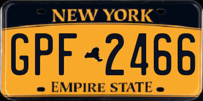 NY license plate GPF2466