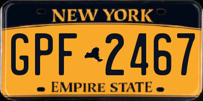NY license plate GPF2467