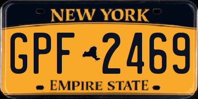 NY license plate GPF2469