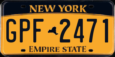 NY license plate GPF2471