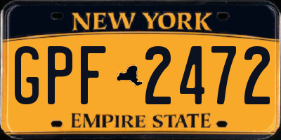 NY license plate GPF2472